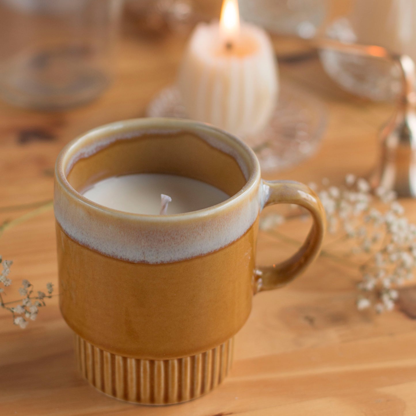 Tasse Bougie Upcyclée Printemps | Praline & Caramel