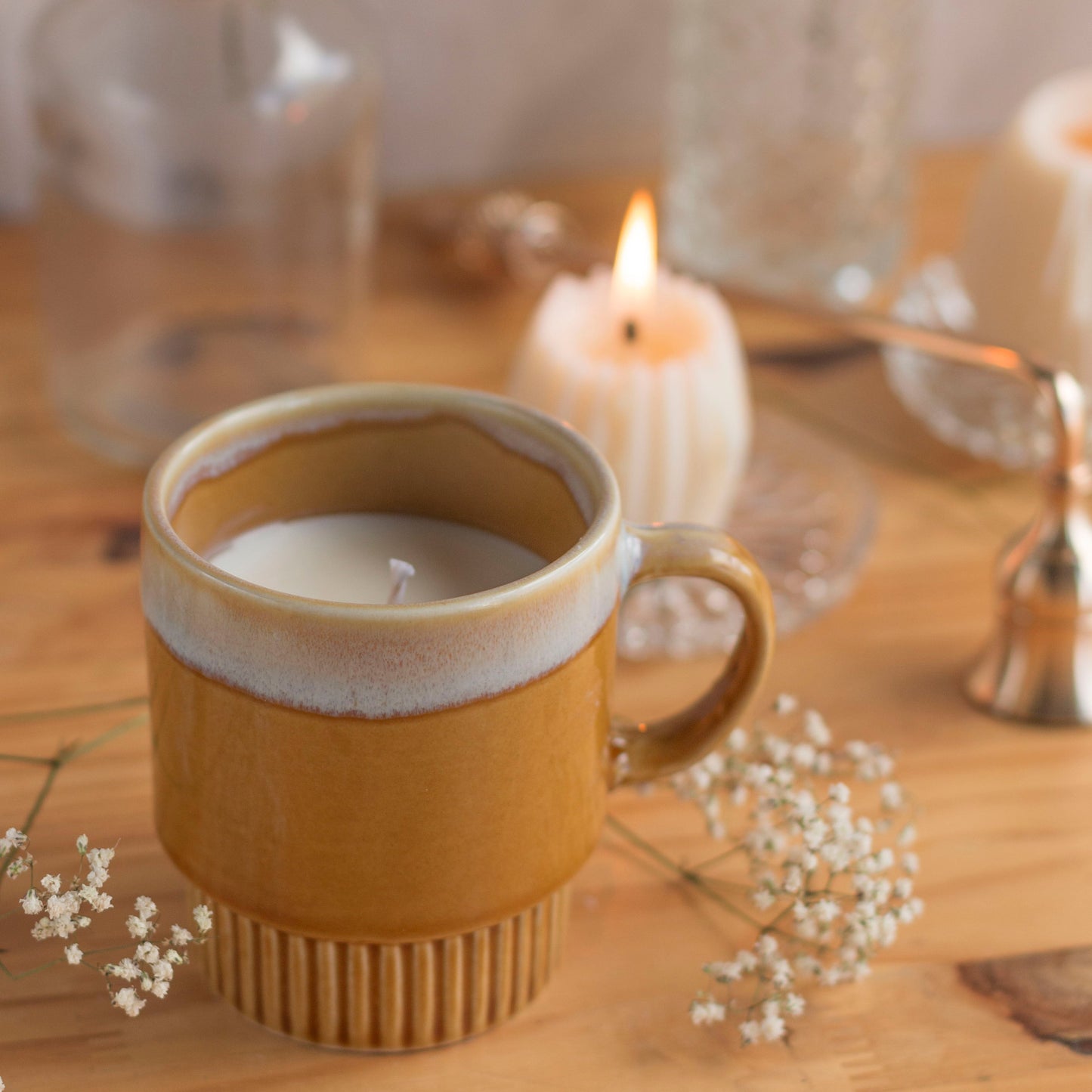 Tasse Bougie Upcyclée Printemps | Praline & Caramel
