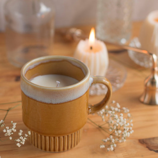 Tasse Bougie Upcyclée Printemps | Praline & Caramel
