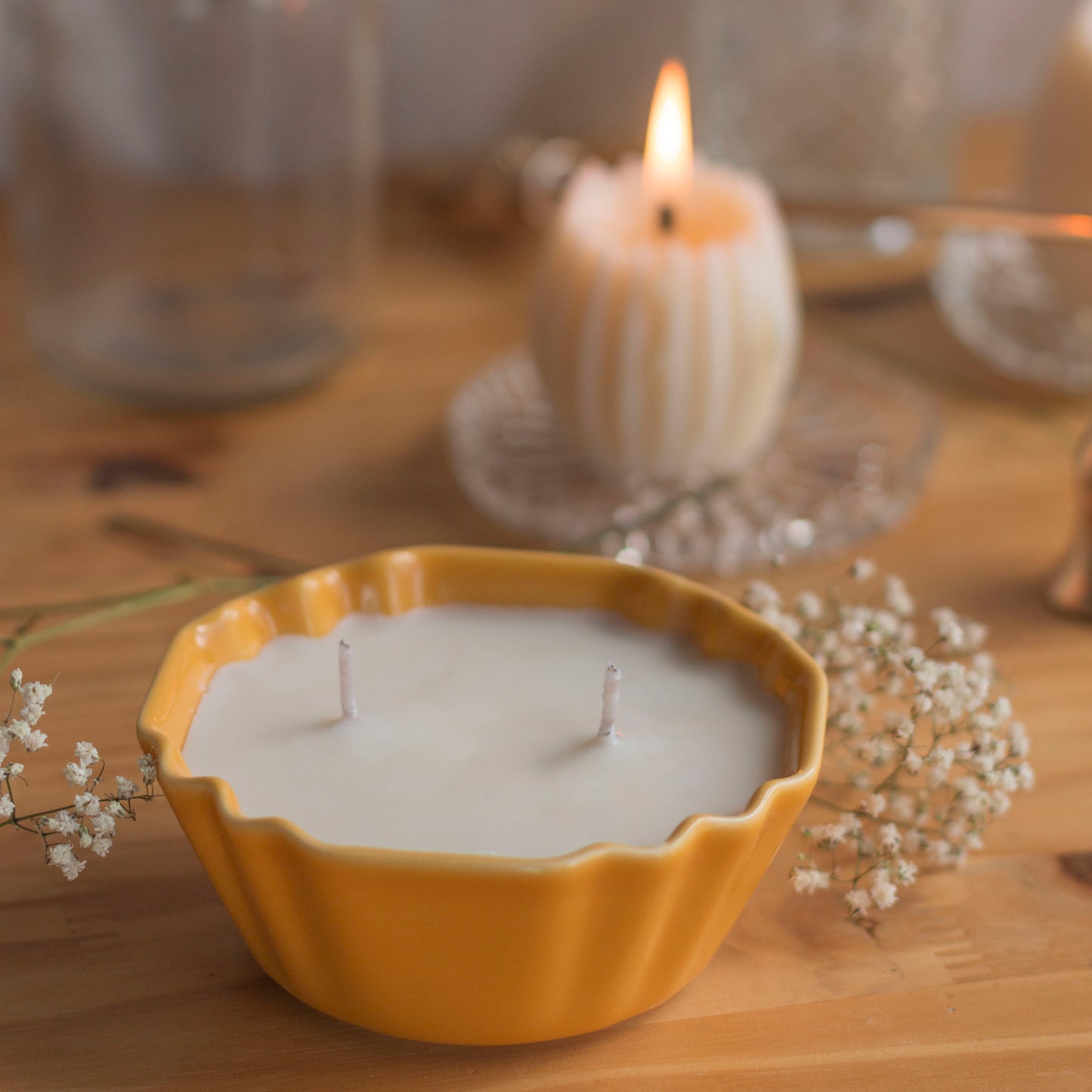Coupelle Vintage Bougie Upcyclée Printemps | Praline & Caramel