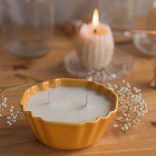 Coupelle Vintage Bougie Upcyclée Printemps | Praline & Caramel