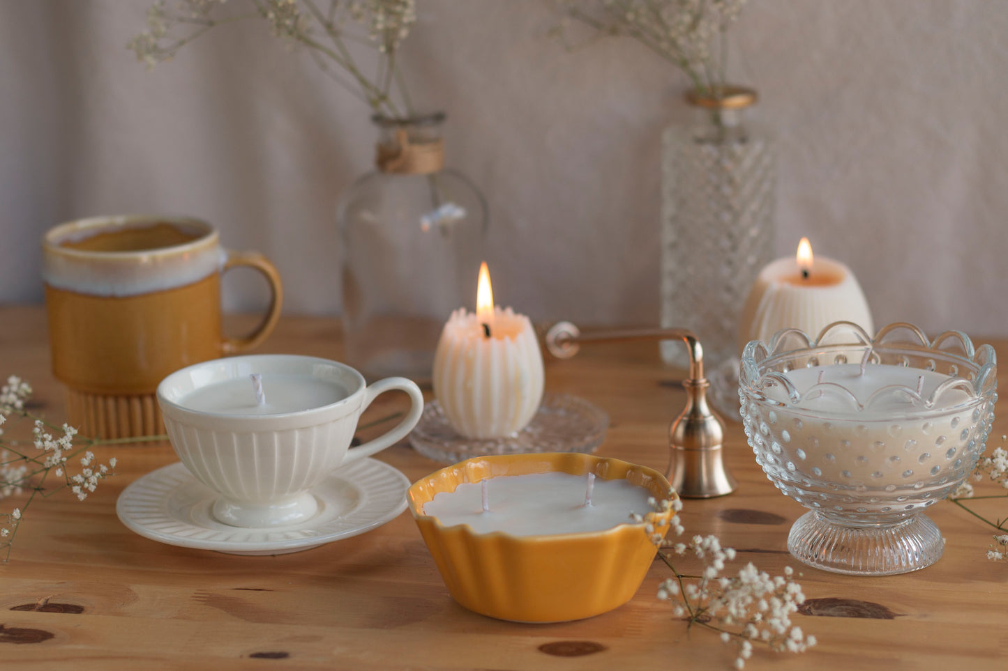 Coupelle Vintage Bougie Upcyclée Printemps | Praline & Caramel