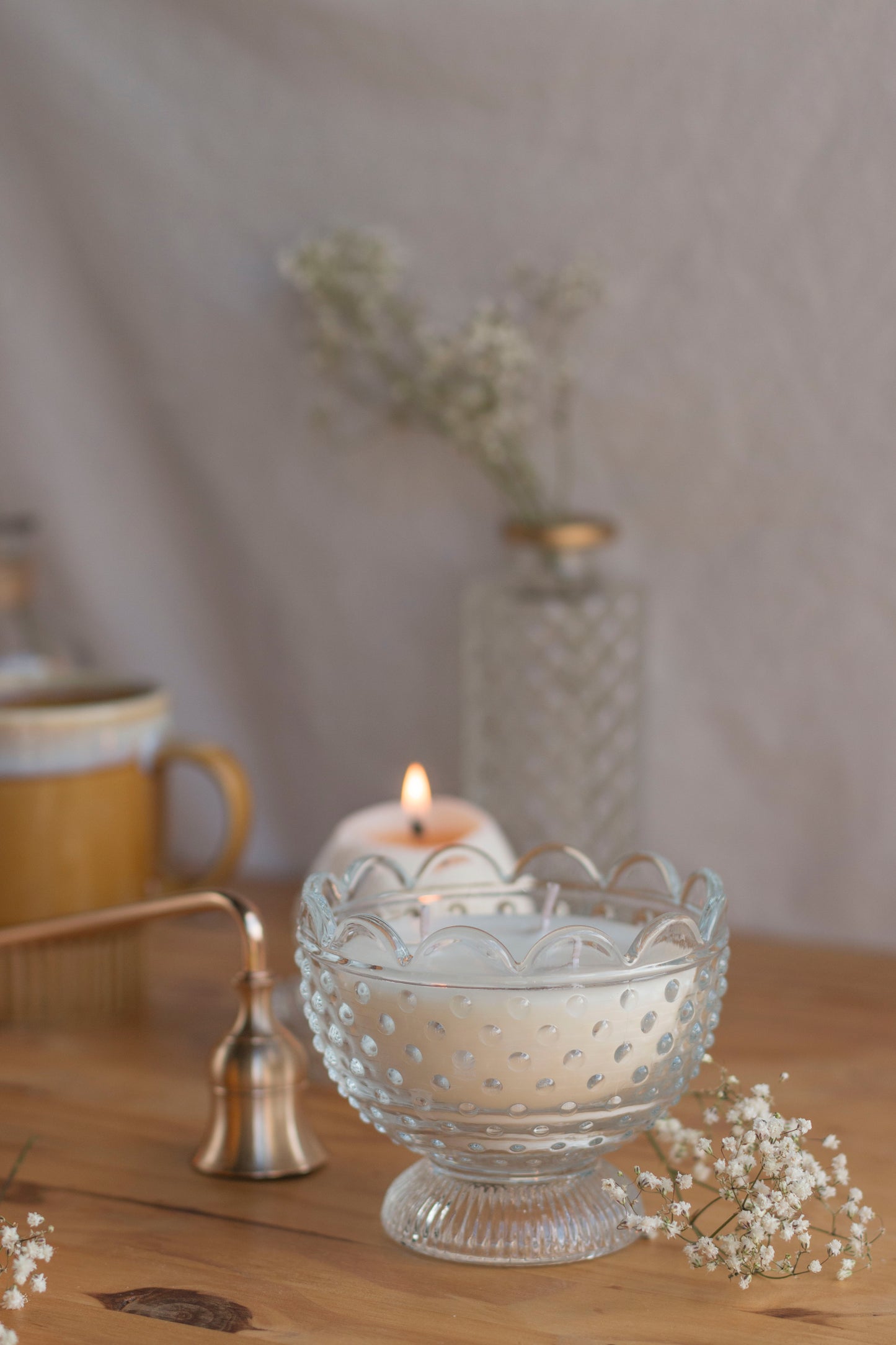 Sucrier Vintage Bougie Upcyclée Printemps | Praline & Caramel