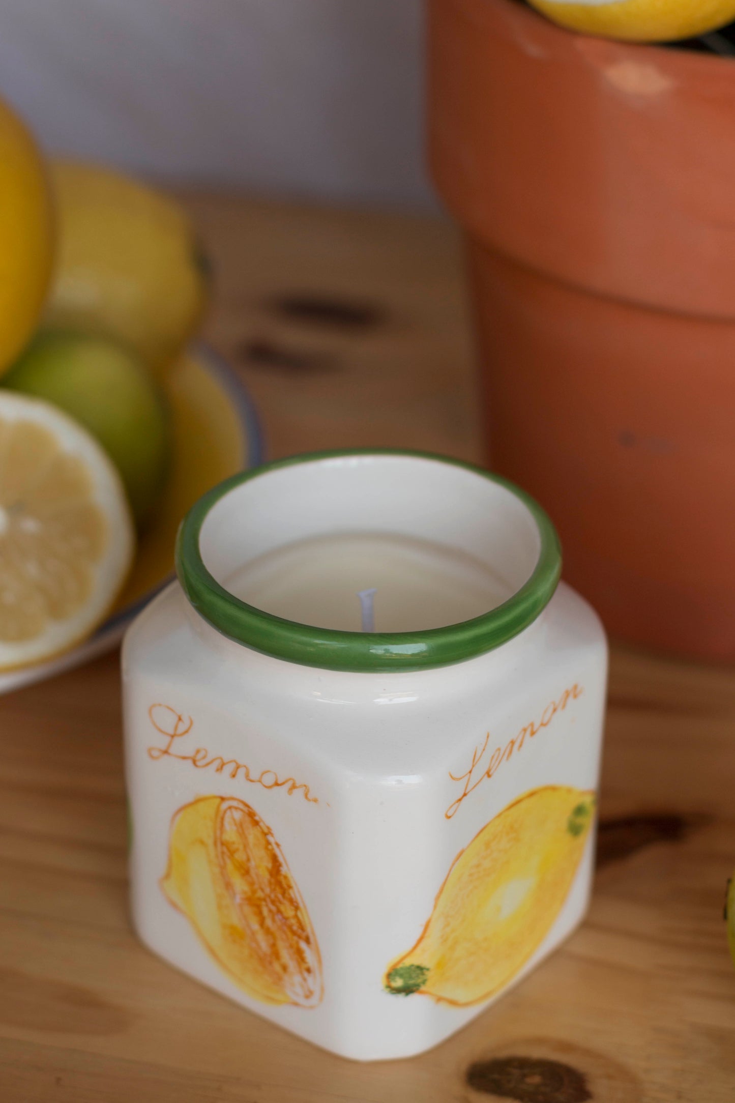 Pot Citron Upcyclé Dolce Vita | Bougie Citron Vert | Fait main au Havre